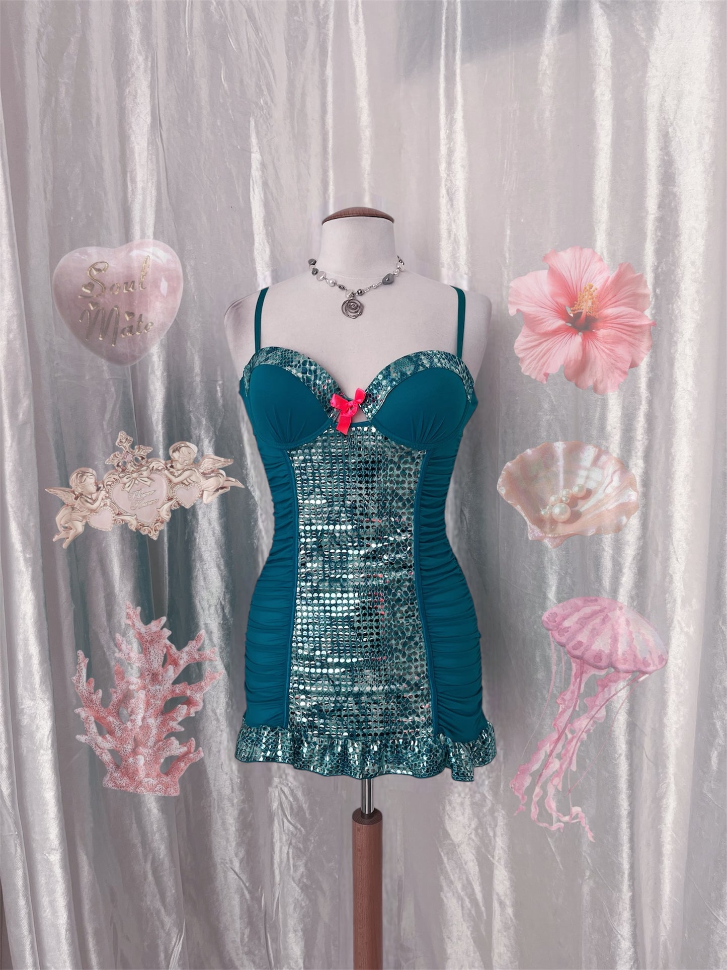 Mermaidcore cute babdyoll bustier 🧜🏻‍♀️