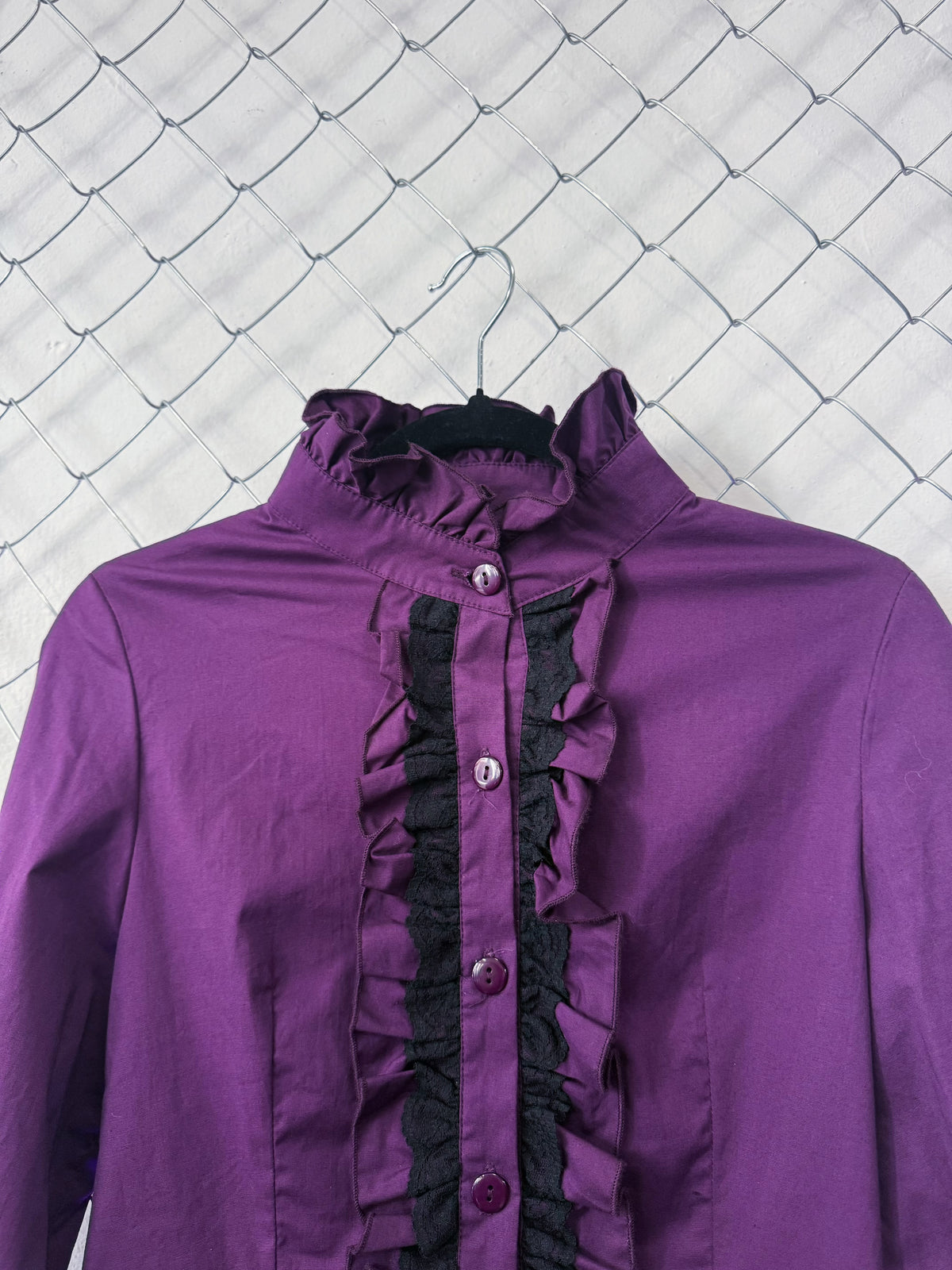 Dracula Victorian purple blouse with ruffle detail .⋆♱