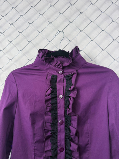 Dracula Victorian purple blouse with ruffle detail .⋆♱