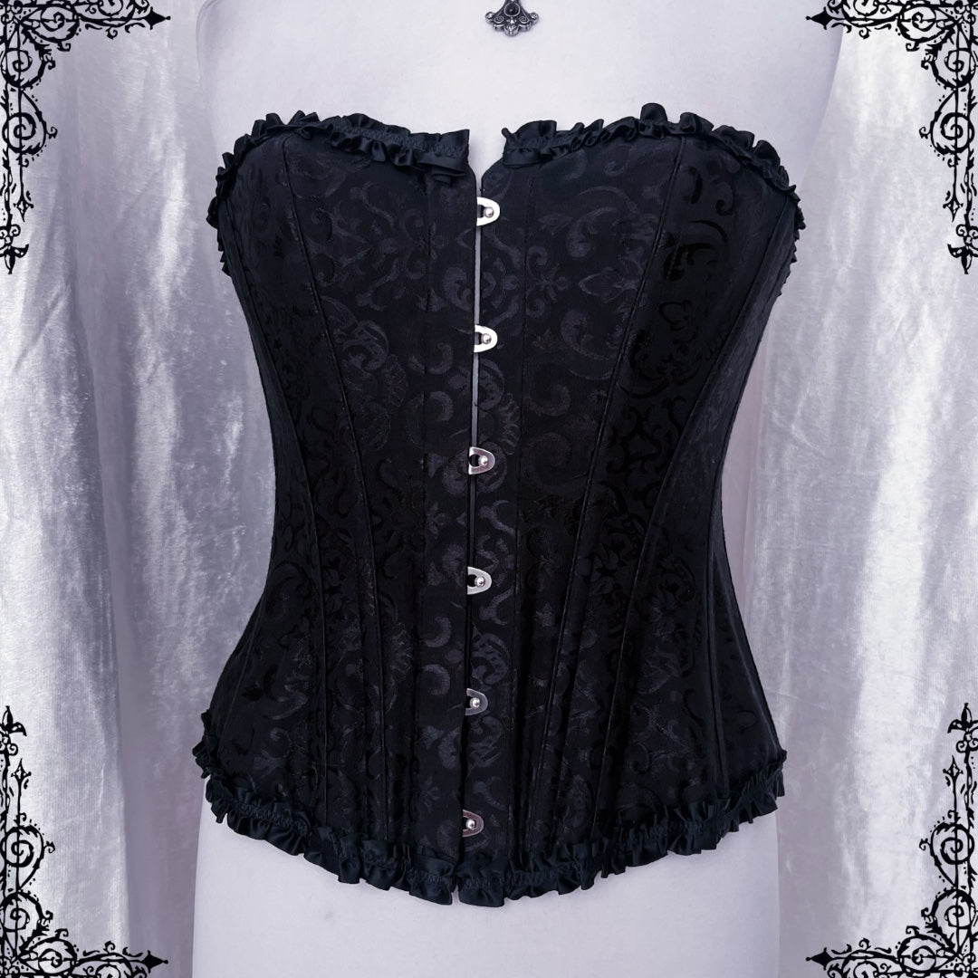 Alcatraz-Gothic black brocade corset 🦇