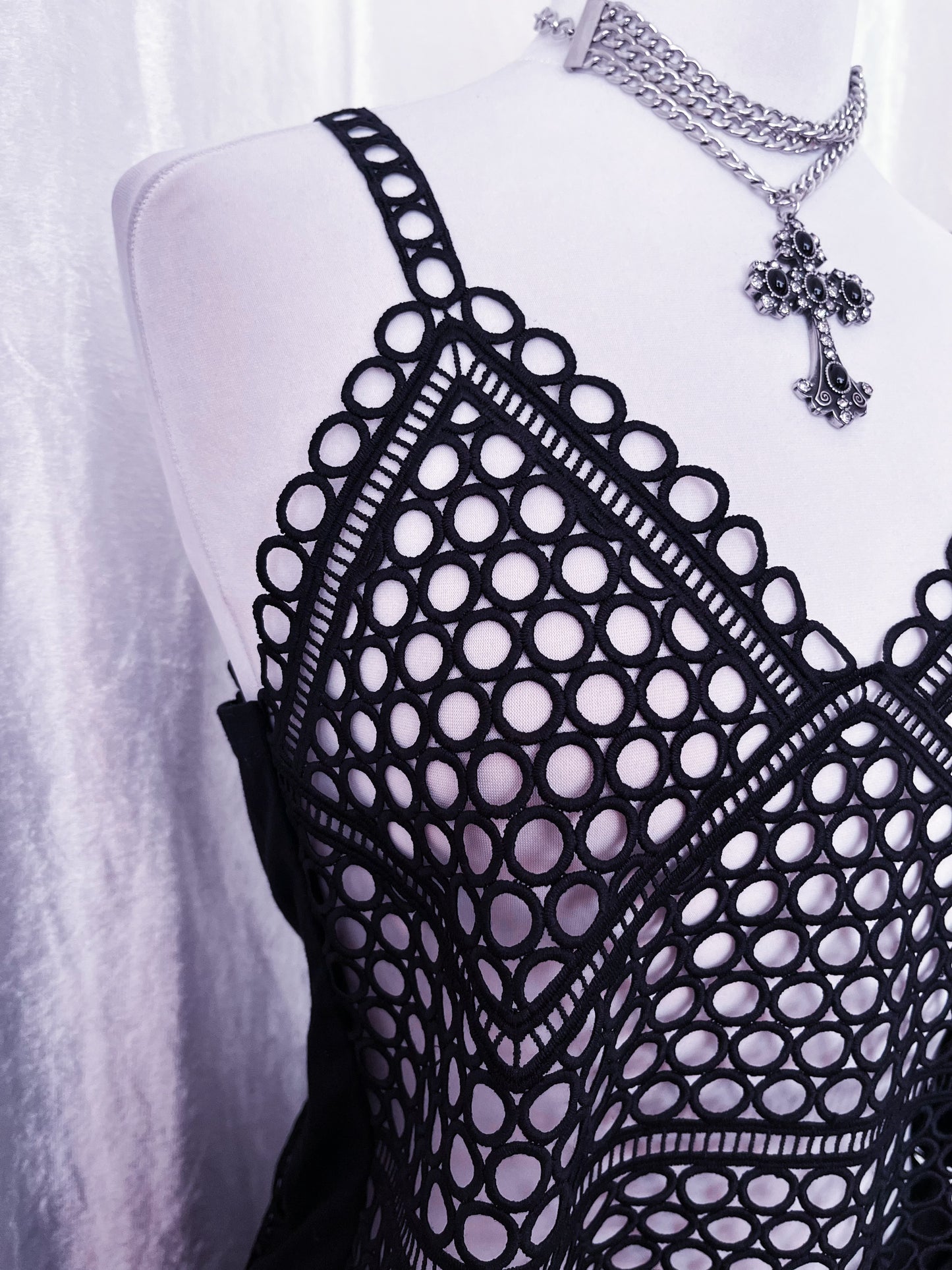 Mini black fishnet top 🕷️🕸️