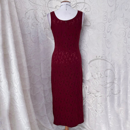 00’s stunning vampire burgundy brocade dress 🩸🦇