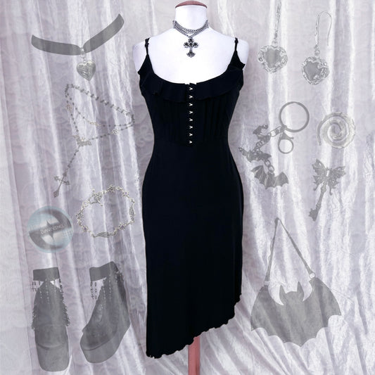 Gothic fairy asymmetrical mesh dress 🦇˚₊‧⁺⋆♱