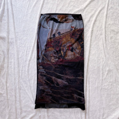Stunning maxi mesh painting skirt 🖼
