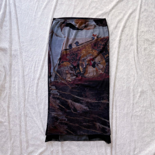 Stunning maxi mesh painting skirt 🖼