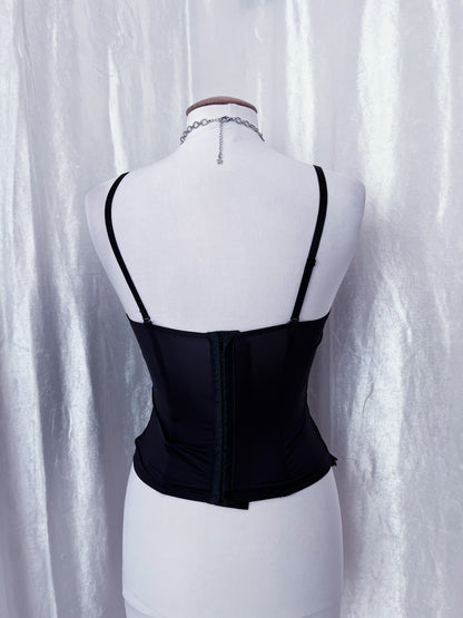 Dark whimsy black & lace corset top 🗝️