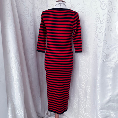 Emo style navy & red striped dress ❤️💙