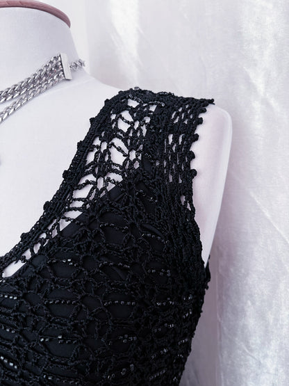 00’s Lipsy beaded knit top 🕸️