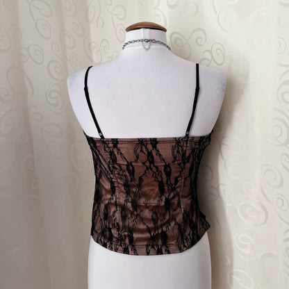 00’s whimsygoth lace corset top 🖤🌀