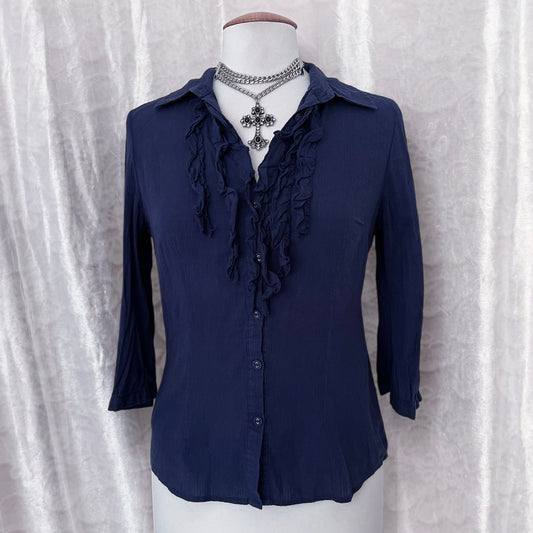 Gothic berry shirt with ruffle detail 🌀🫐