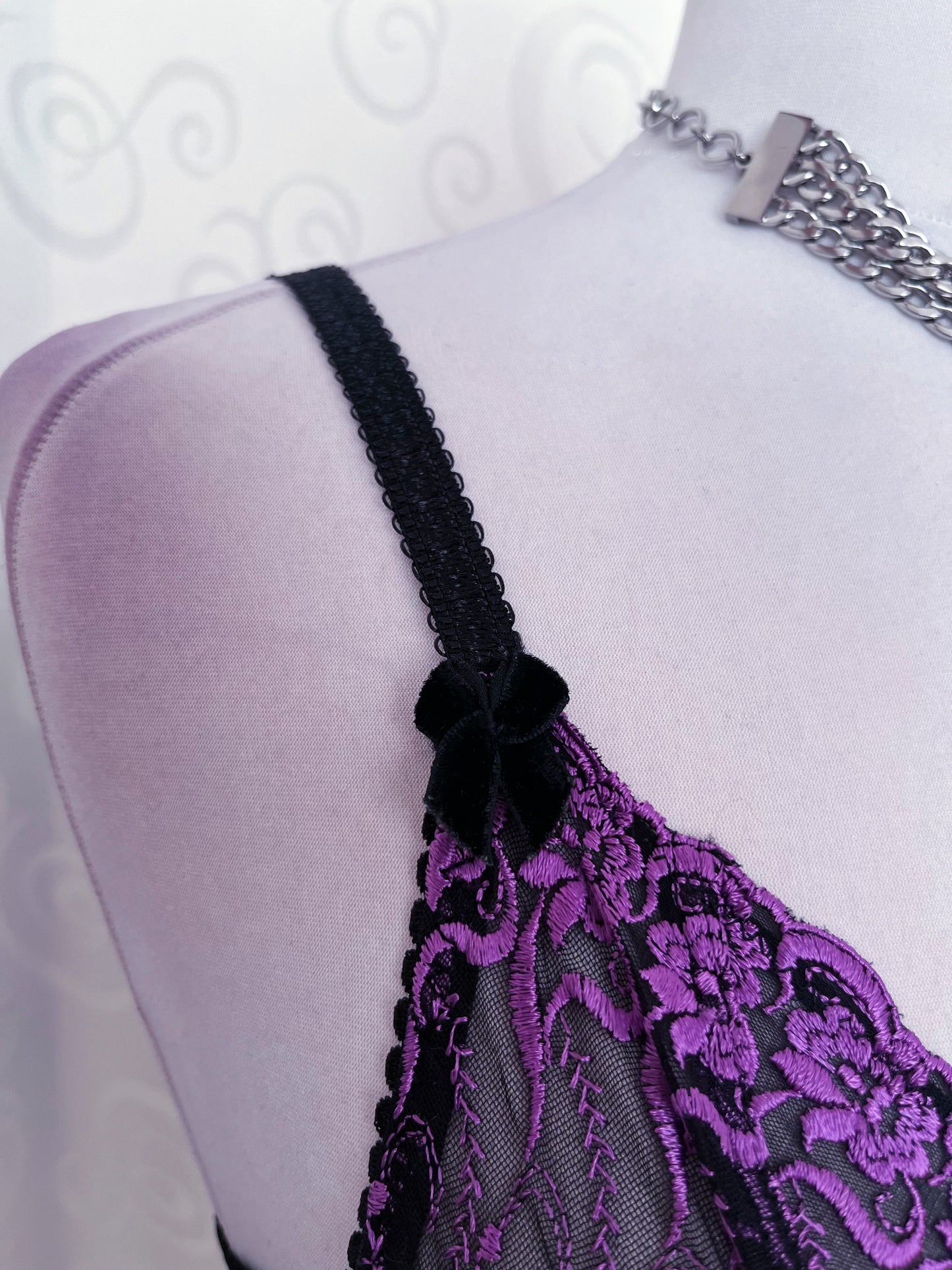 Whimsygoth purple mesh crop corset/bustier top 🔮