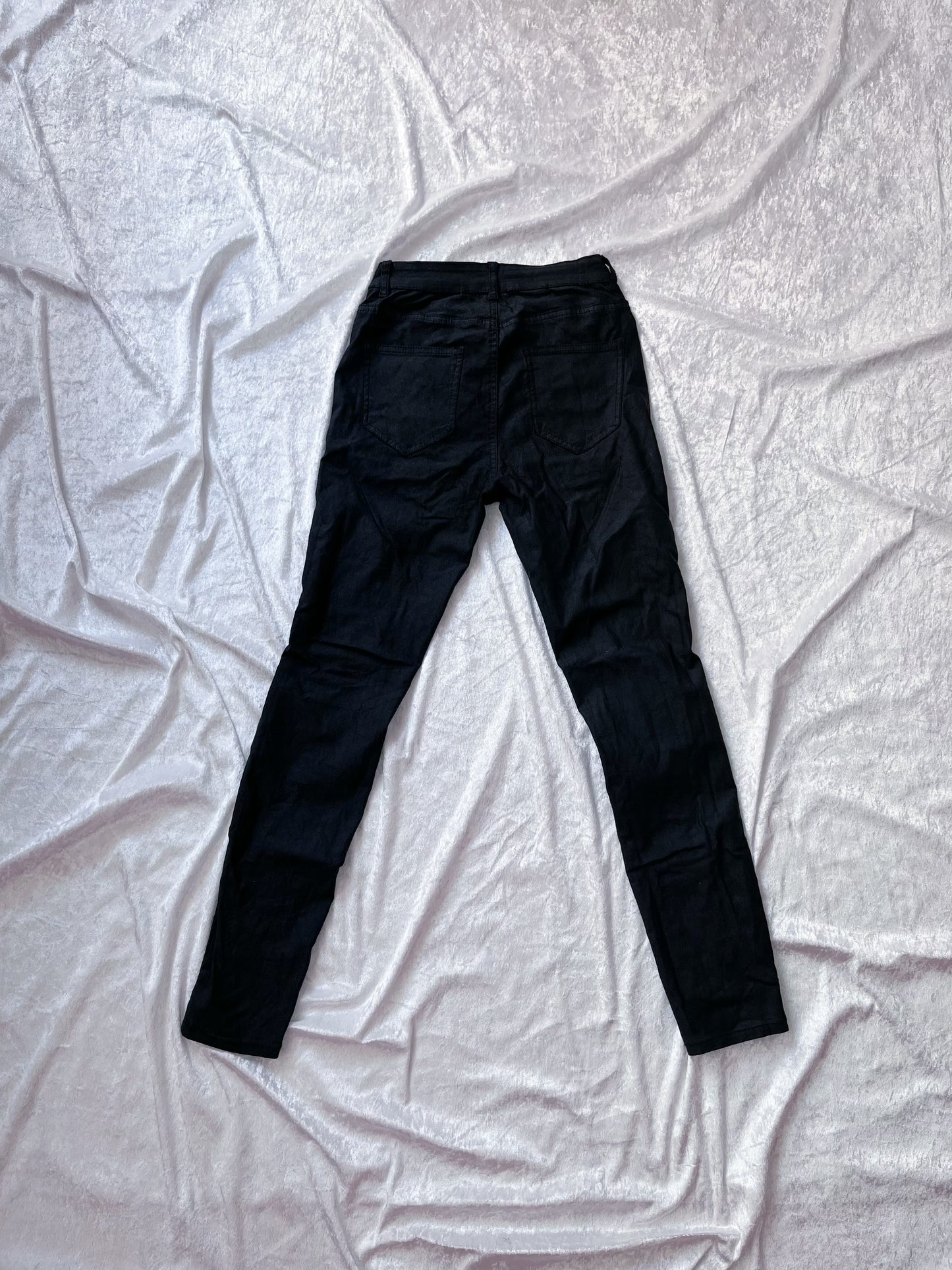 Gothic lace-up faux leather jeans 🦇
