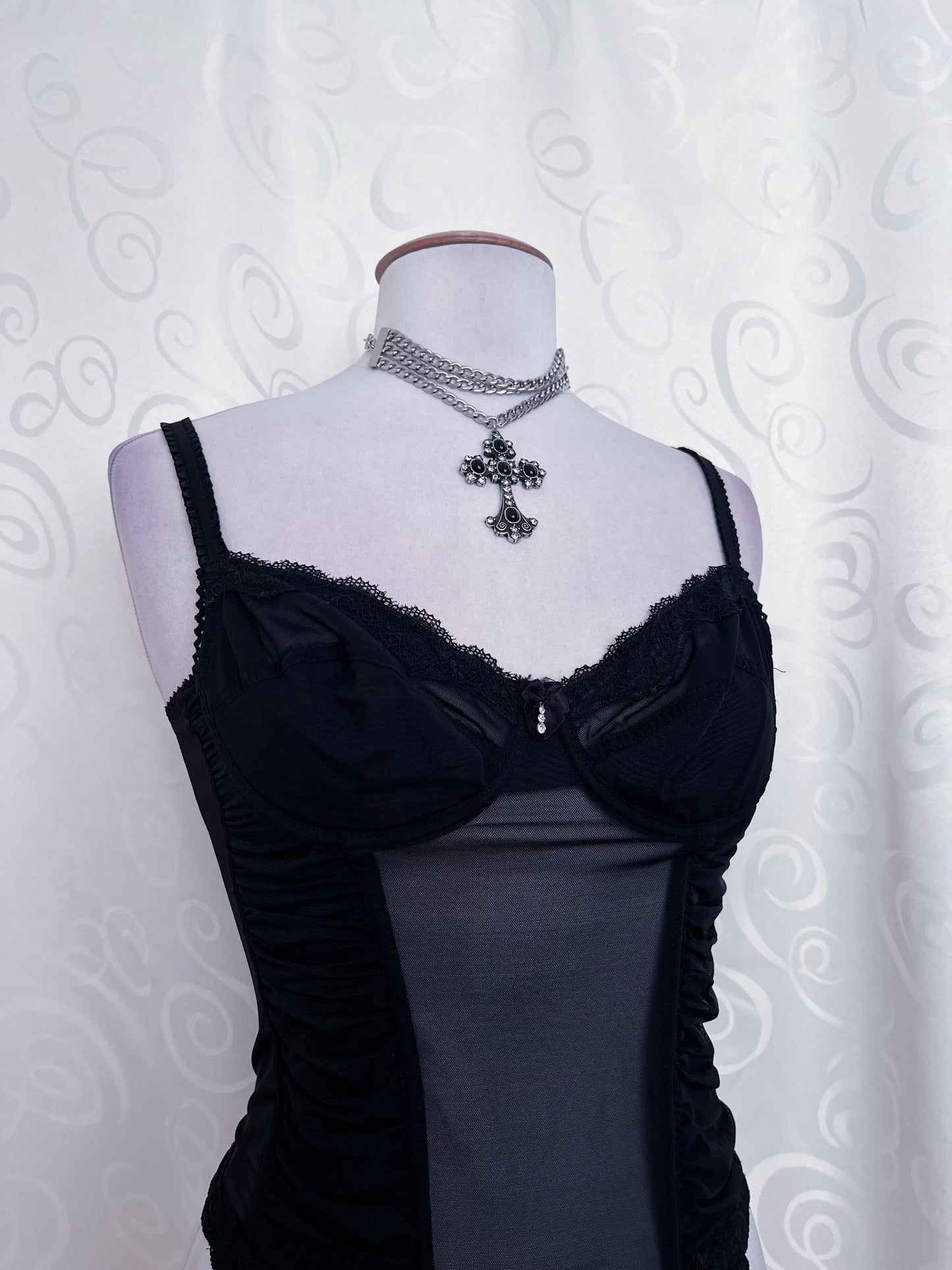 Gothic mesh black corset 🖤