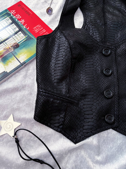 Iconic Alt faux leather snake print vest 🐍🖤
