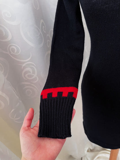 00’s comfy black & red knit tunic ❤️🕷️