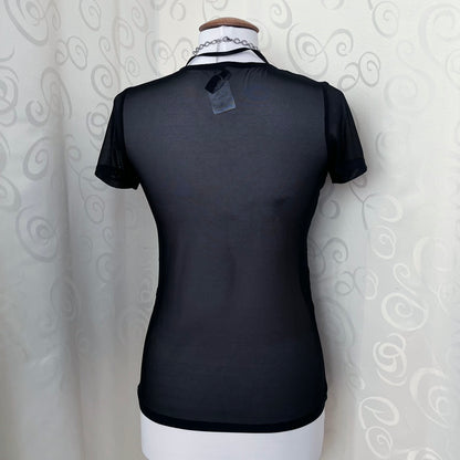Alt mesh black tee with with embossed velvet animal print detail 🐾