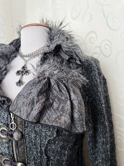 00’s whimsygoth knit light jacket with beautiful patchwork details 🌀🦇