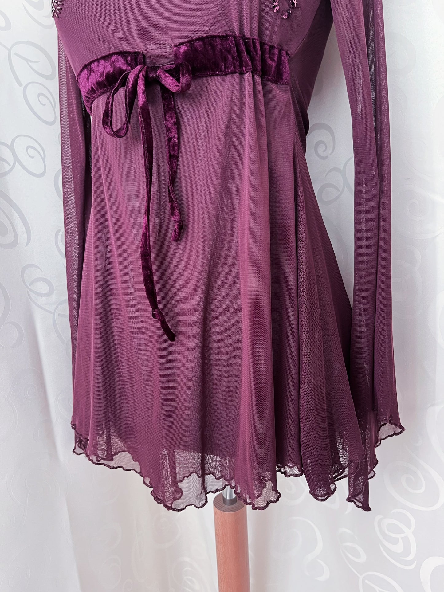 Melrose, whimsy fairy plum mesh top with sequin details 💜🎀