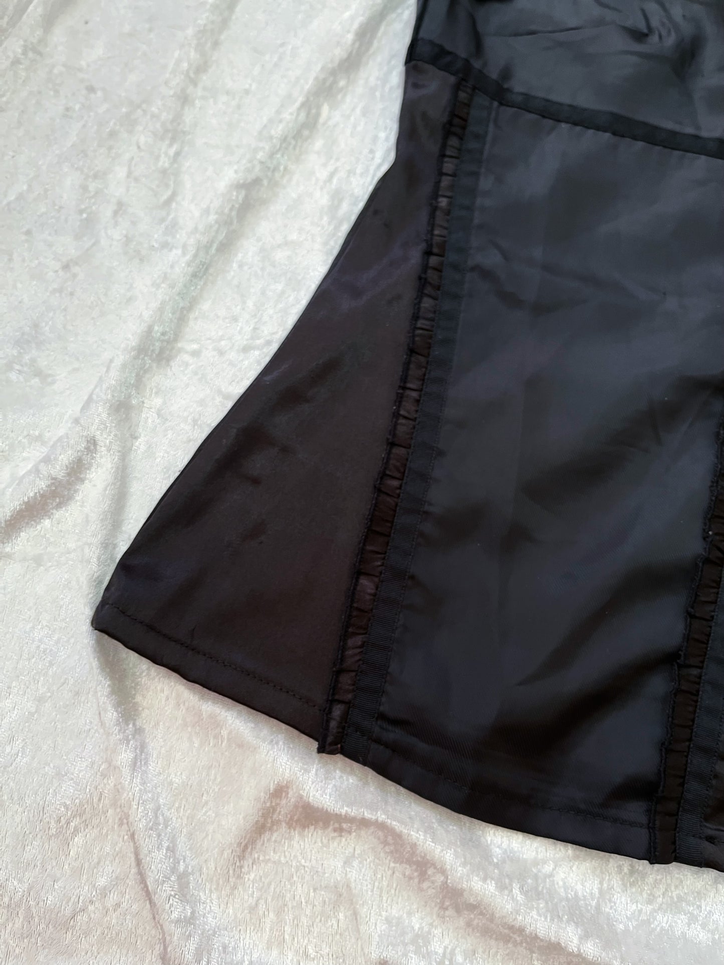 Dark coquette / Horror Protagonist black & brown saten top 🎀🗝️