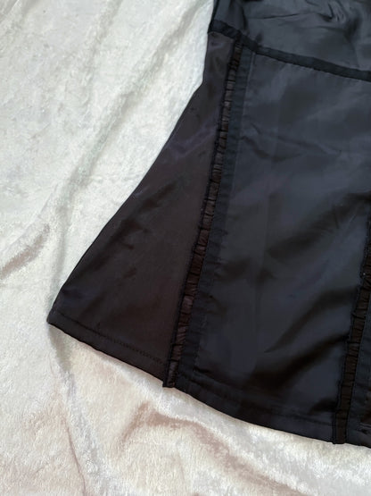 Dark coquette / Horror Protagonist black & brown saten top 🎀🗝️