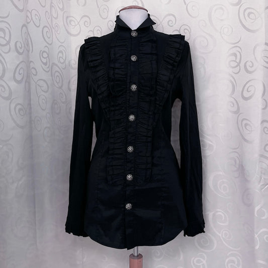 Gothic Victorian style ruffle long shirt