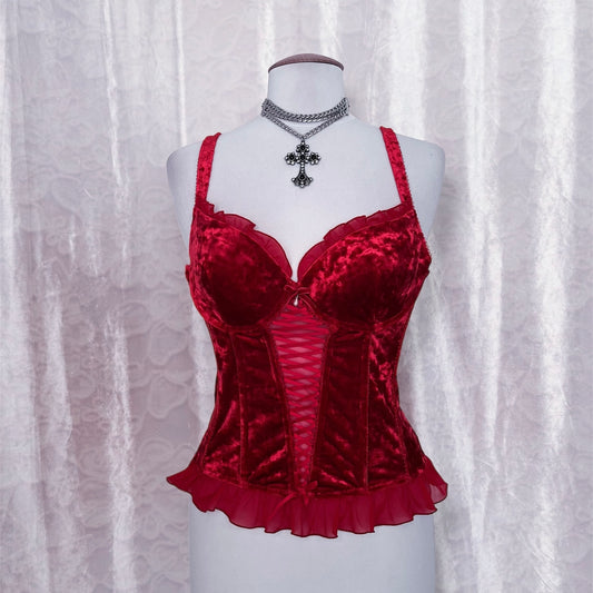 00’s Colours of the World velvet corset 💋🌹