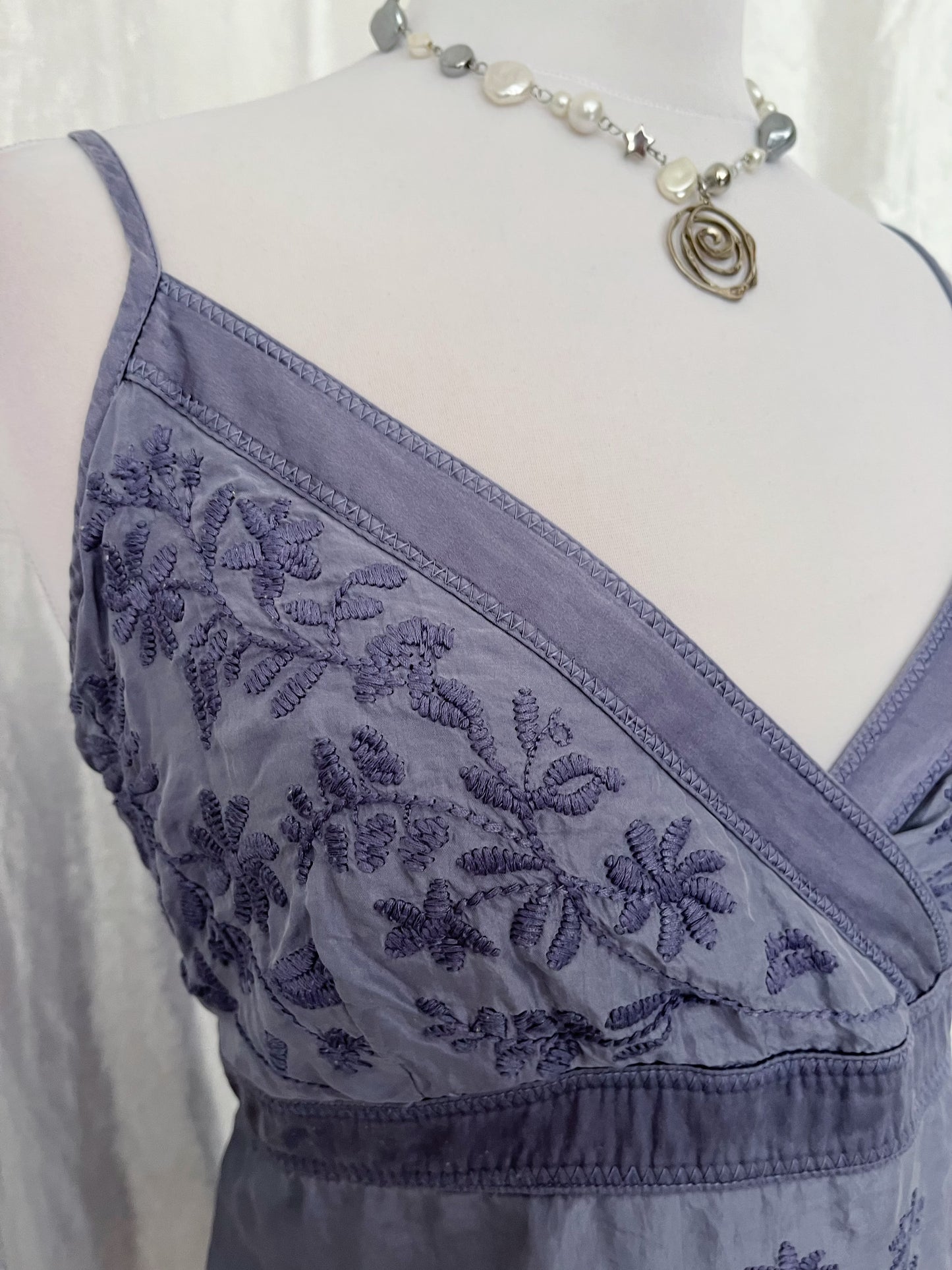 00’s Monsoon fairy lilac top with silk & cotton trim 🧚🏻