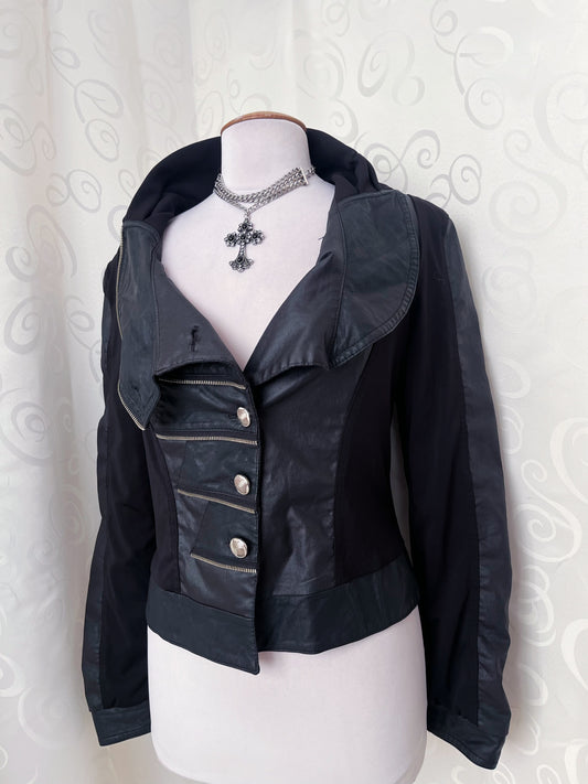 00’s gothic faux leather light jacket 🦇