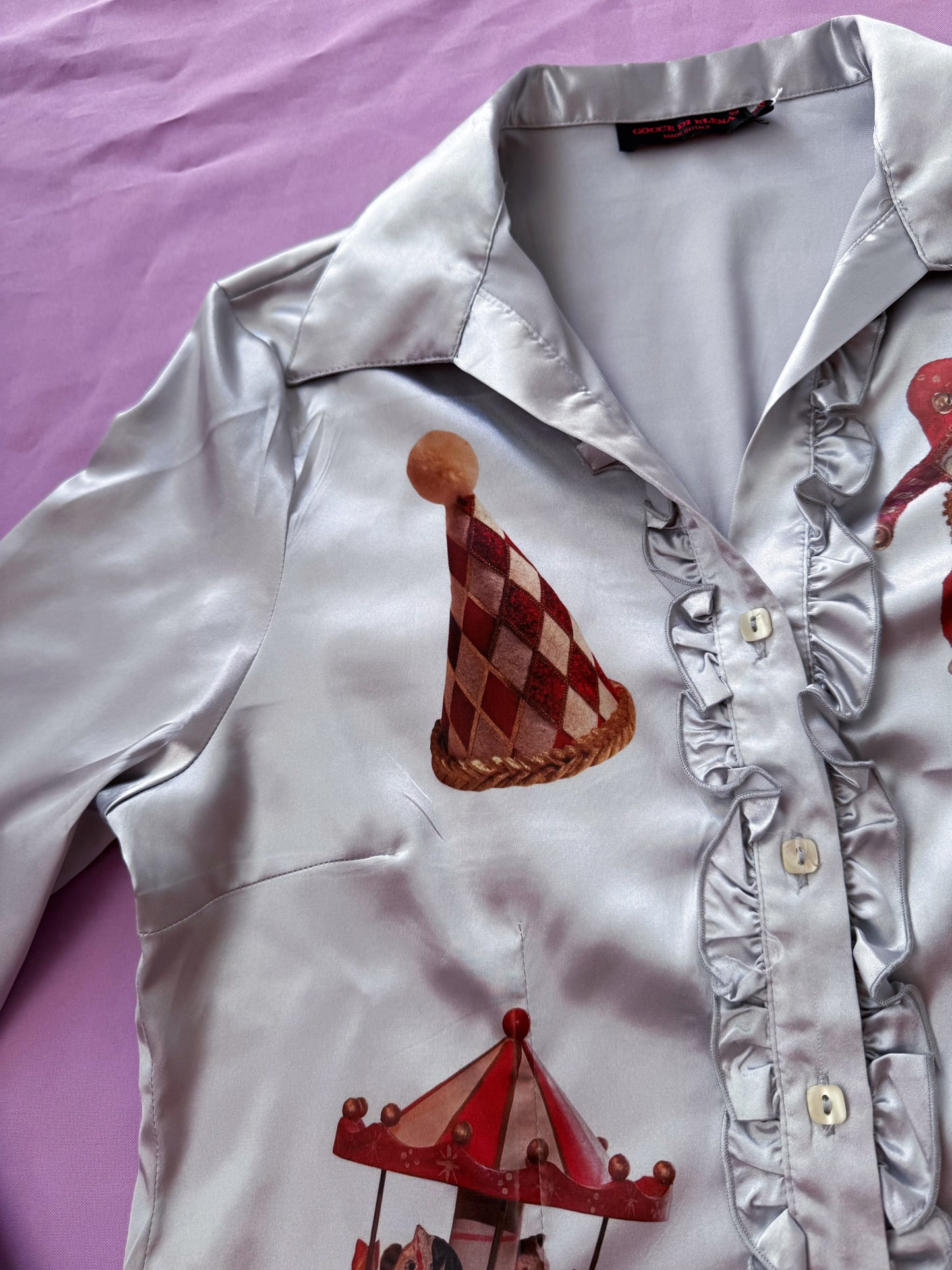 REWORKED Circus dream ruffle silver shirt 🎪🎠🎡