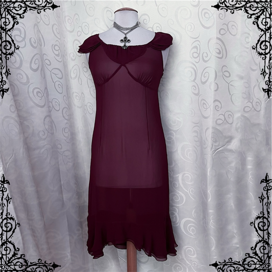 Whimsygoth Espirit mesh, burgundy nightgown 🍷
