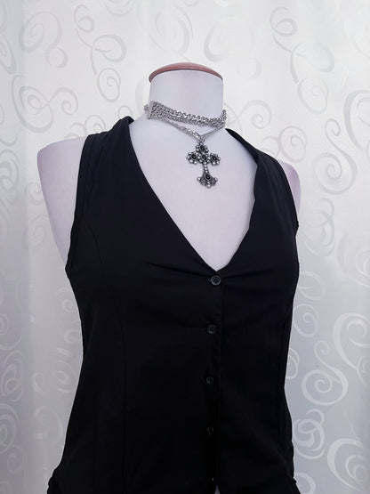 Gothic black vest with tail 🦇