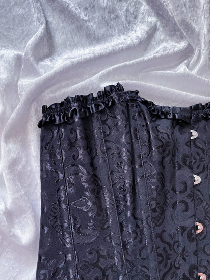 Alcatraz-Gothic black brocade corset 🦇