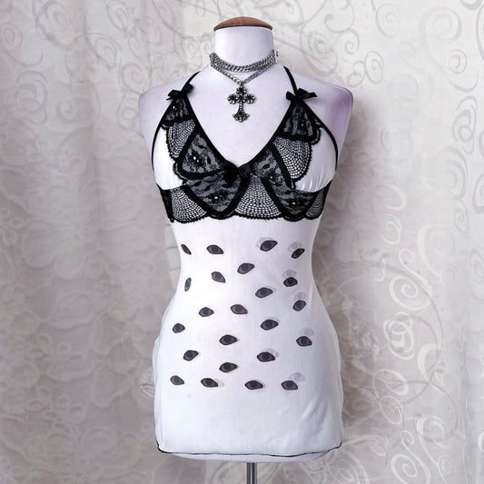 Wandering Eyes REWORKED mesh nightgown with lace-up detail 👁️✝️