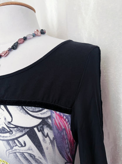 Rare NICOWA iconic y2k style tunic blouse with mesh & velvet detail 💕✨