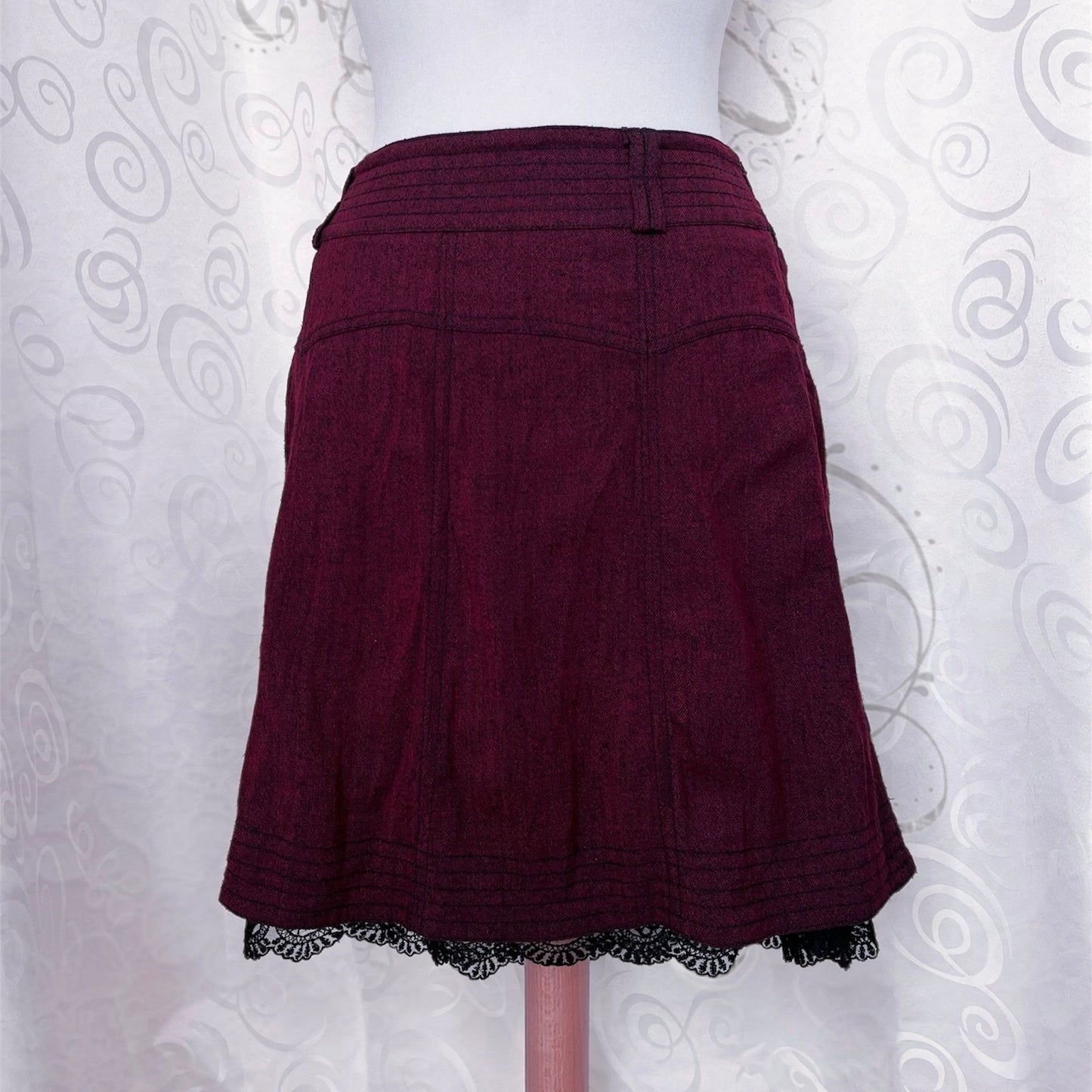 00’s Street One Gothic wine red skirt 🫀