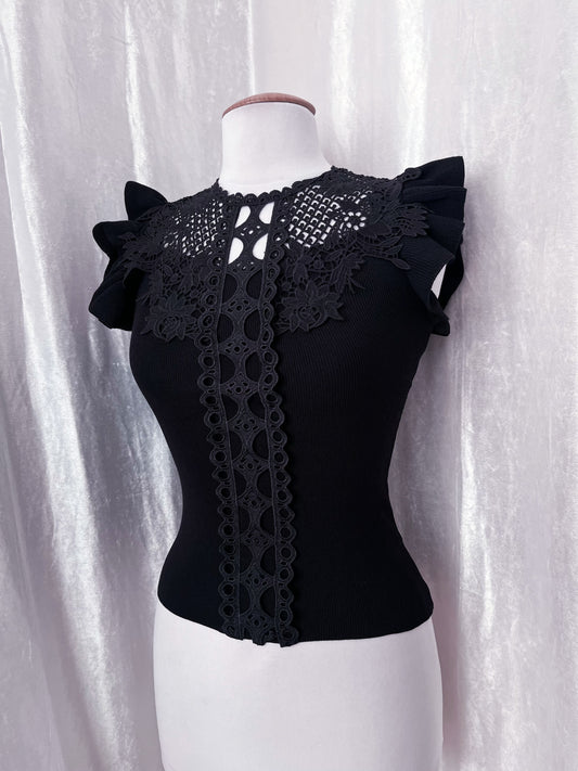 Gothic lolita black top 🦇🎀