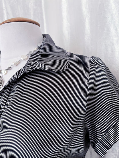 Yessica dark coquette striped shirt 💀