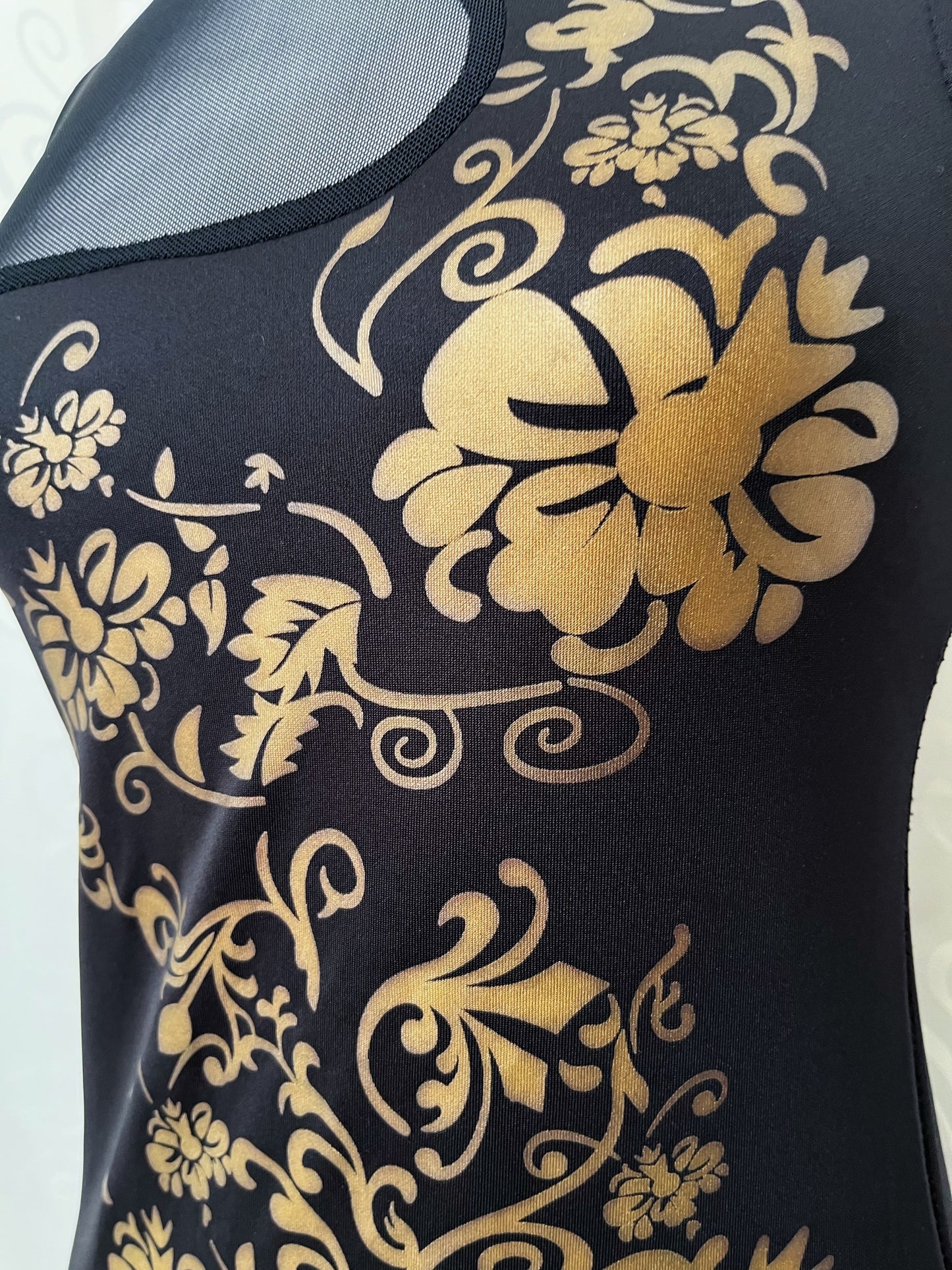 Asian style fitting dress with mesh details ✨