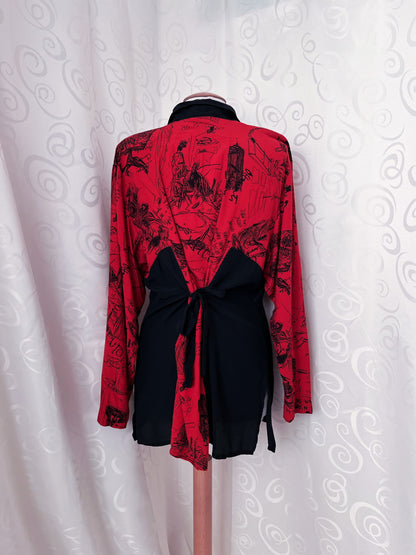 Vintage crazy-patterned red & black shirt ❤️