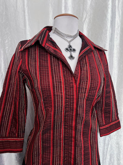 00’s Alt red striped shirt 🍒