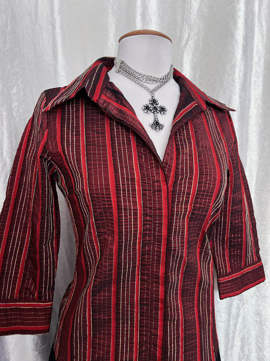 00’s Alt red striped shirt 🍒