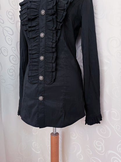 Gothic Victorian style ruffle long shirt