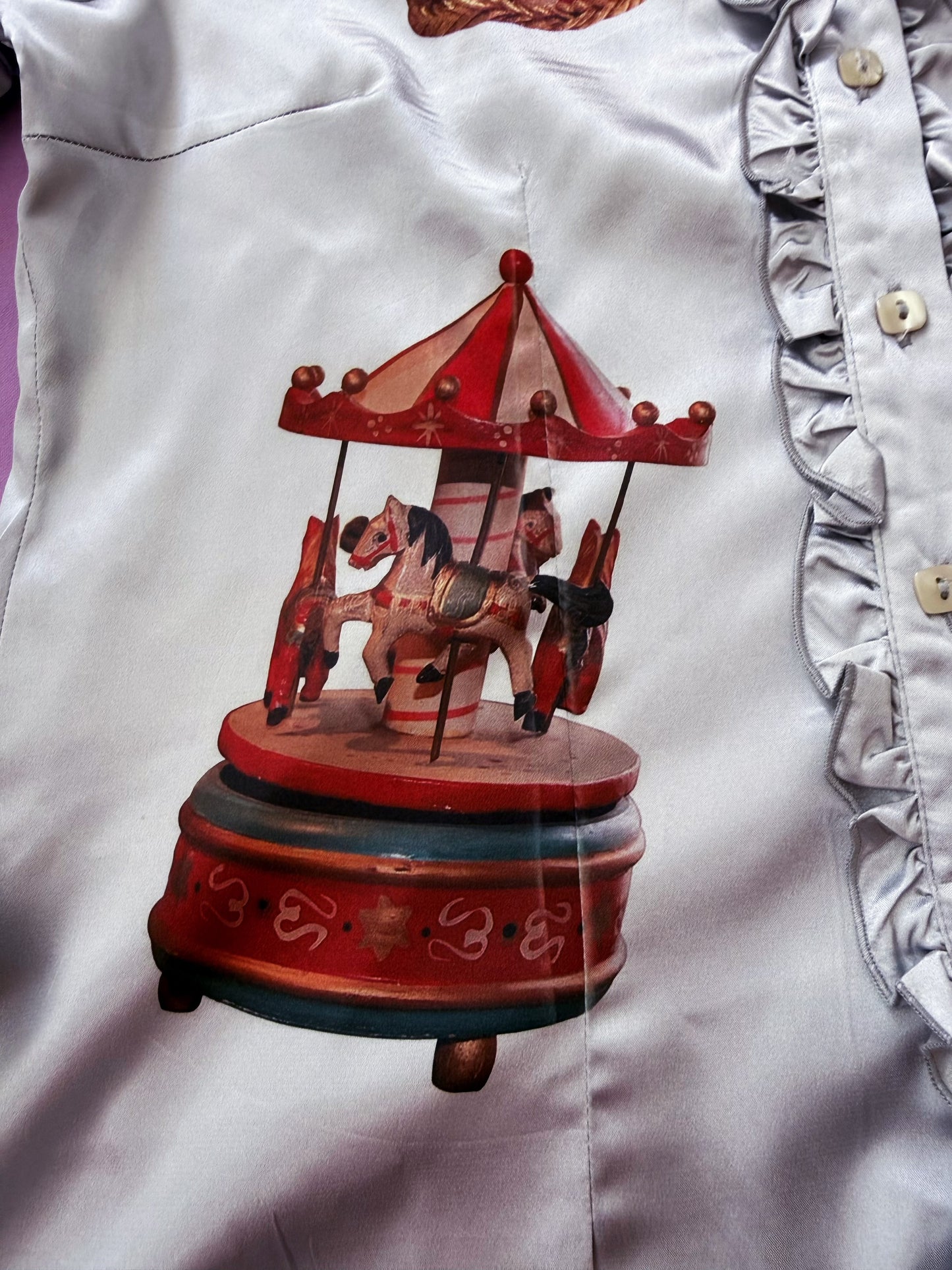 REWORKED Circus dream ruffle silver shirt 🎪🎠🎡
