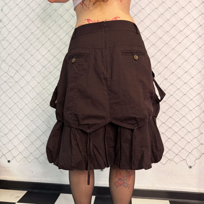 00’s dark brown steampunk style balloon skirt 🌀🐌
