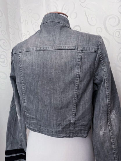 Alt/Gothic military style denim jacket🕷️🕸️
