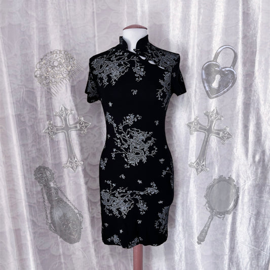 Pimkie asian qipao dress with dragon print 🐉