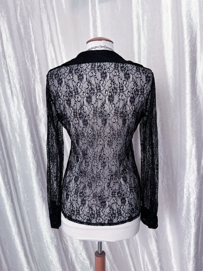 Gothic spiral lace shirt 🌀🦇