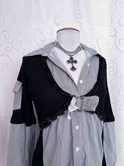 Dark Academia/Gothic patchwork shirt 🕷️
