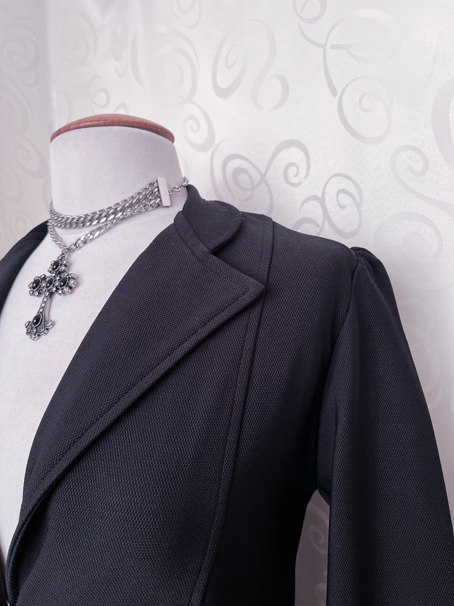 Gothic/Jirai Kei style blazer with lace trim detail & tail 🕷️🦇
