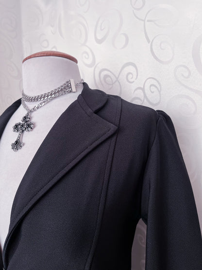 Gothic/Jirai Kei style blazer with lace trim detail & tail 🕷️🦇